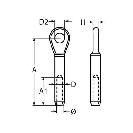 Edelstahl ESS Augterminal 3mm