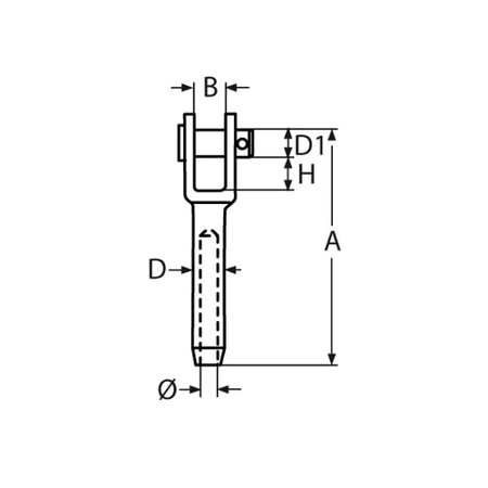 Edelstahl ESS Gabelterminal 5mm