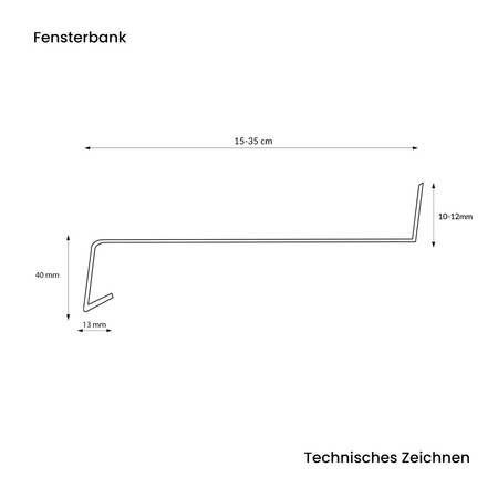 Fensterbank Aluminium Fensterbrett Aussen Alu Breite 35cm RAL 8019 BRAUN