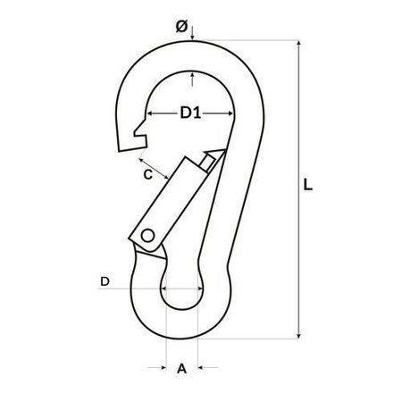 KARABINERHAKEN Feuerwehre Edelstahl V4A NIRO Karabiner STANDARD 11mm