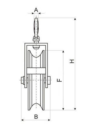 SEILROLLE mit HAKEN Umlenkrolle Blockseilrolle 150mm