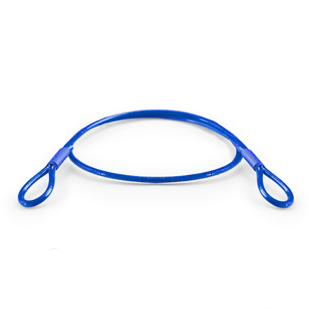 Stahlseil Verzinkt PVC BLAU mit Ösen Schlaufenseil Öse - Öse Schlaufe Drahtseil Seil mit Schlaufen 1,6/3mm 1x7