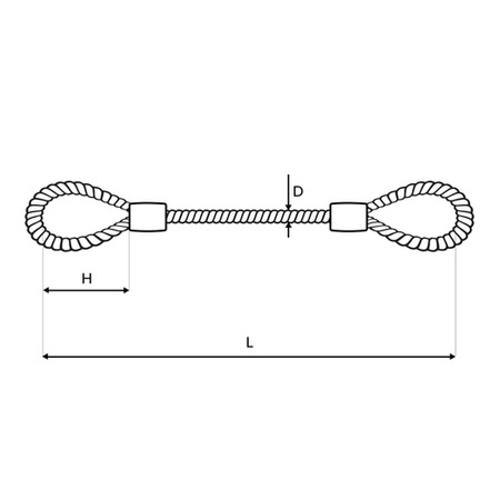 Stahlseil Verzinkt PVC TRANSPARENT mit Ösen Schlaufenseil Öse - Öse Schlaufe Drahtseil Seil mit Schlaufen 1/2mm 1x19