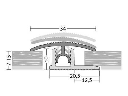 Übergangsprofil Klick 34mm PROFI-TEC 90cm EDELSTAHL POLIERT