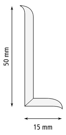 Weichsockelleiste Selbstklebend Knickwinkel Weich Sockel Gummi PVC 50 x 15mm GRAU