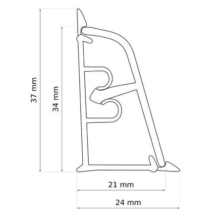 1,5m 2m+1m Abschlussleiste Winkelleiste Wandabschlussleiste PVC 37mm PIETRA mit Montage Schrauben GRATIS