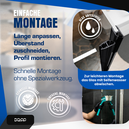 Magnetdichtung Dichtung Schwarz Duschtürdichtung 4mm 6mm