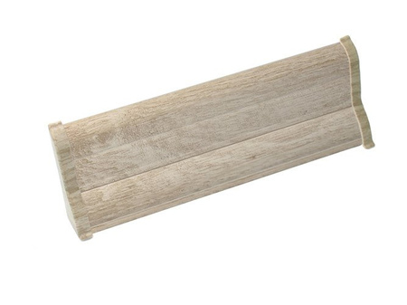 2m Fussleiste 62mm EICHE WEISS Fußleiste Leiste Sockelleiste Laminatleiste Bodenleiste PVC + Montagematerial GRATIS