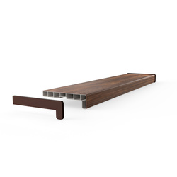 Fensterbank Fensterbrett für den Innenbereich PVC Tiefe 35cm NUSS + Endkappen GRATIS!