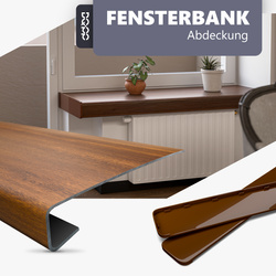 Renovierungsabdeckung für alte Innenfensterbank – Eiche Skandinavisch Tiefe 38cm