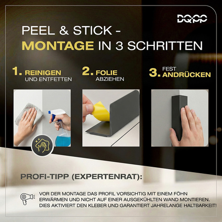 Selbstklebender PVC-Winkel für Außenecken 20×20mm Weiß 2m