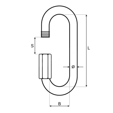 Schraubverbinder LANGE FORM Schraubglied Edelstahl Kettenverbinder Kettennotglied V4A 5mm