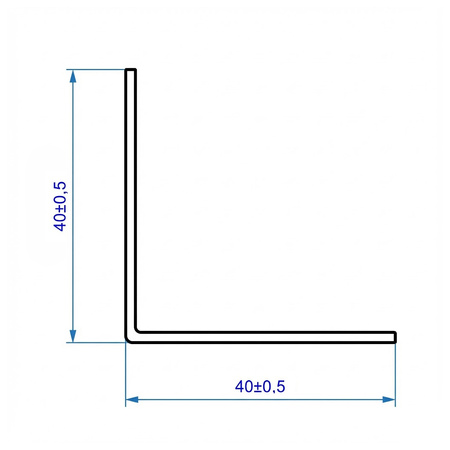 Selbstklebender PVC-Winkel für Außenecken 40×40mm SCHWARZ 2m