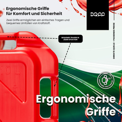Kraftstoffkanister mit zwei Griffen und Auslaufrohr 10L