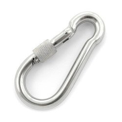 KARABINERHAKEN Feuerwehre Edelstahl V4A NIRO Karabiner mit Sicherheitsmutter 10mm