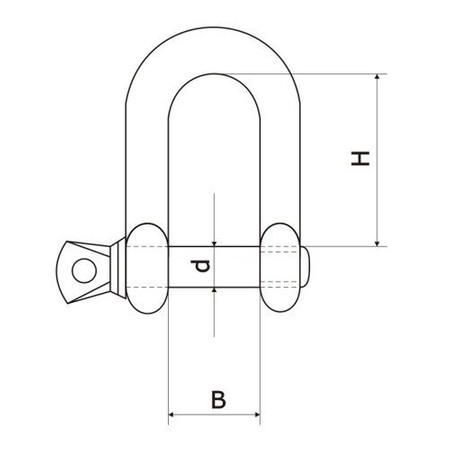 Schäkel Rundschäkel Gerade Verbinder 12mm