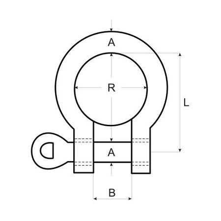 Schäkel Rundschäkel Edelstahl Geschweift V4A 12mm