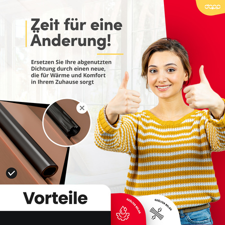 Fensterdichtung S-1251 Schwarz Salamander PVC Kunststofffenster Dichtung