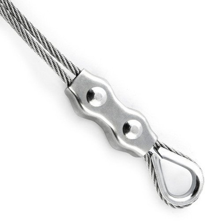 SET: Drahtseil 5mm 6x7 15m, Duplex Drahtseilklemme 4 Stk., Kausche 2 Stk.