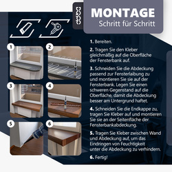 Renovierungsabdeckung für alte Innenfensterbank – Marmor Tiefe 38cm