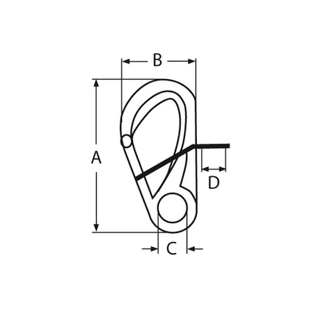 Bojen-Karabiner Edelstahl 108mm 620kg