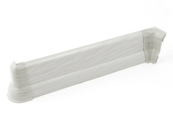2m Fussleiste 62mm ESCHE GRAU Fußleiste Leiste Sockelleiste Laminatleiste Bodenleiste PVC + Montagematerial GRATIS