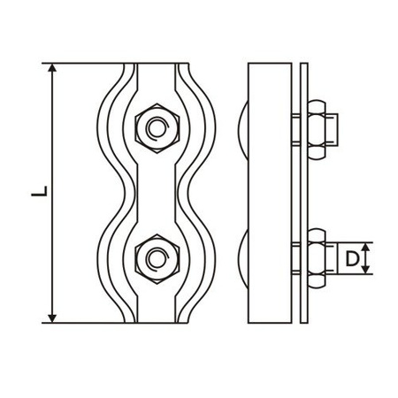 Seilklemme Verzinkt Drahtseil Drahtseilklemme DUPLEX 2mm