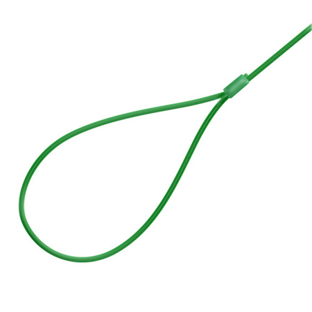 Stahlseil Verzinkt PVC GRÜN mit Ösen Schlaufenseil Öse - Öse Schlaufe Drahtseil Seil mit Schlaufen 2/4mm 1x19