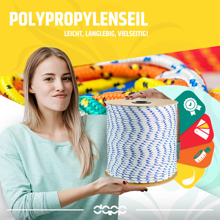 Polypropylenseil 3mm Schnur Polypropylen Seil Tauwerk Flechtleine WEISS