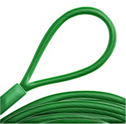 Stahlseil Verzinkt PVC GRÜN mit Ösen Schlaufenseil Öse - Öse Schlaufe Drahtseil Seil mit Schlaufen 2/4mm 1x19