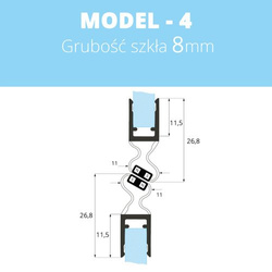 1 PAAR Duschdichtung Magnetdichtung 6-8mm MODEL 4