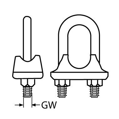 Seilklemme Drahtseilklemme Edelstahl BÜGEL Klemme 4mm