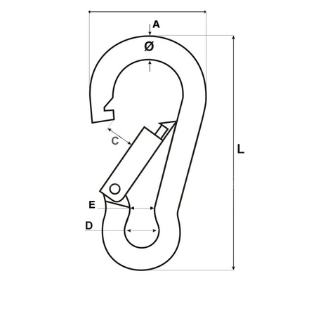 Feuerwehr Karabinerhakien Karabiner Stahl Verzinkt 10mm