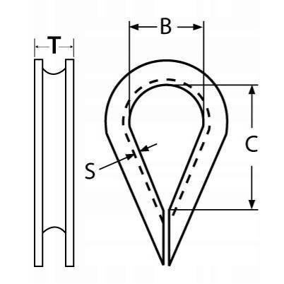 Kausche Edelstahl V4A 12mm