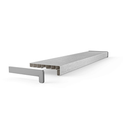 Fensterbank Fensterbrett für den Innenbereich PVC Tiefe 20cm SILBER + Endkappen GRATIS!