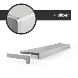 Fensterbank Fensterbrett für den Innenbereich PVC Tiefe 20cm SILBER + Endkappen GRATIS!