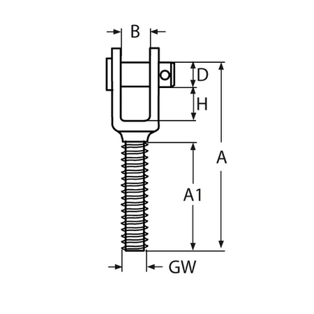 Edelstahl ESS Gabel Mit Gewinde LINKS M5