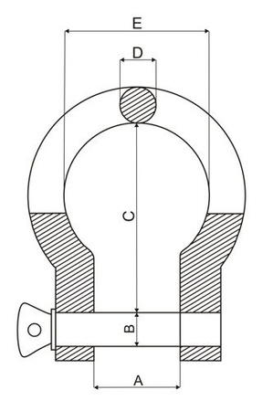 Geschweifte Schäkel 3,25T mit Schraubbolzen GK 6