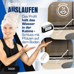 Magnetdichtung Dichtung Schwarz Duschtürdichtung 6mm 8mm