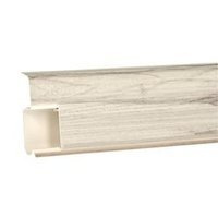 2,5m Fussleiste PVC 55mm Eiche Aldabra + Montagematerial Gratis