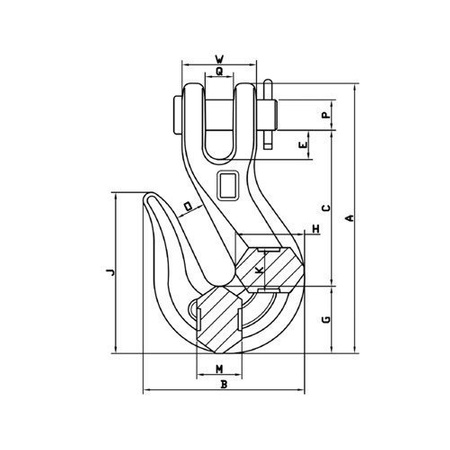 GABELKOPFHAKEN 1/4''