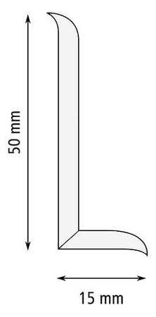 Weichsockelleiste Selbstklebend Knickwinkel Weich Sockel Gummi PVC 50 x 15mm ASHGRAU