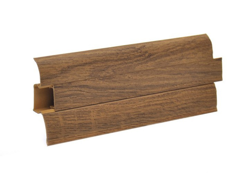 2m Fussleiste 62mm EICHE VERBRANNT Fußleiste Leiste Sockelleiste Laminatleiste Bodenleiste PVC + Montagematerial GRATIS