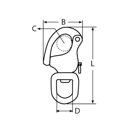 Schnappschäkel Mit Wirbelauge 128mm 2030kg