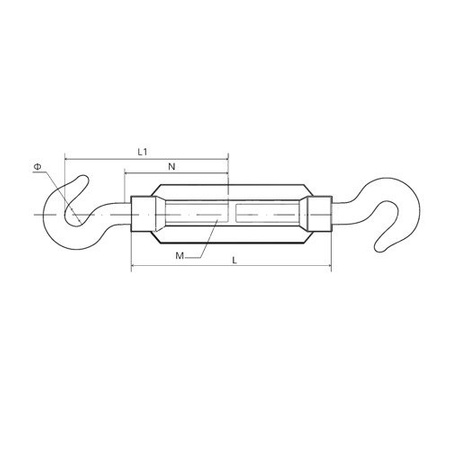 Spannschloss HAKEN - HAKEN Verzinkt Seilspanner Spannschraube Spanner M14