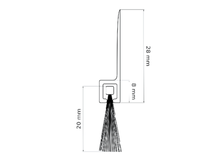 Türbodendichtung Türdichtung Antistaub Bürstendichtung Dichtungbürste ALU 98cm BRAUN