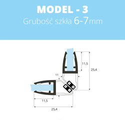 1 PAAR Duschdichtung Magnetdichtung 6-8mm MODEL 3