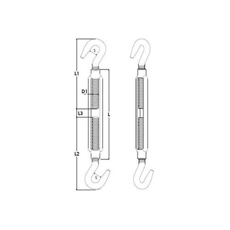 Spannschloss Edelstahl Haken Haken V4A Wantenspanner Spannschraube Drahtspanner M10