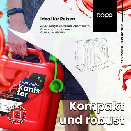 Kraftstoffkanister mit zwei Griffen und Auslaufrohr 10L