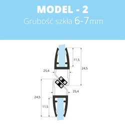 1 PAAR Duschdichtung Magnetdichtung 6-8mm MODEL 2